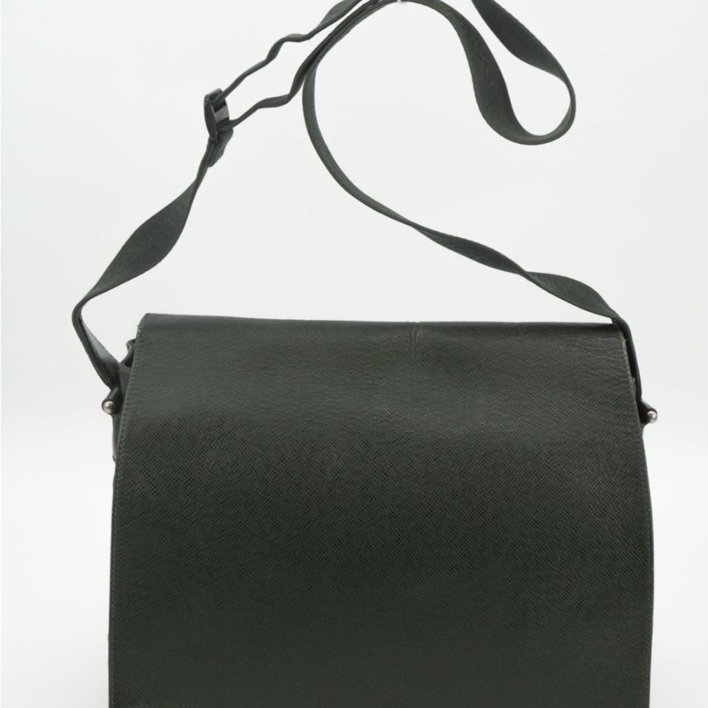 Louis Vuitton Textured Dark Green Crossbody Bag W/COA